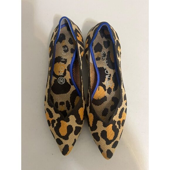 Rothy's Pointed Toe Flats Large Leopard Print Sz 9 - Picture 2 of 8